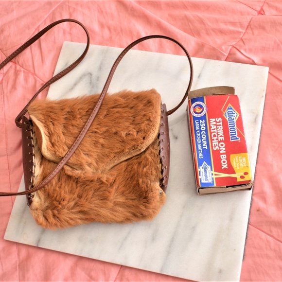 Vintage Handbags - Vintage Kangaroo Fur Cross body Pouch/Satchel